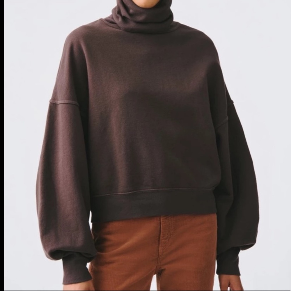 Agolde Balloon Sleeve Turtleneck Sweatshirt Top